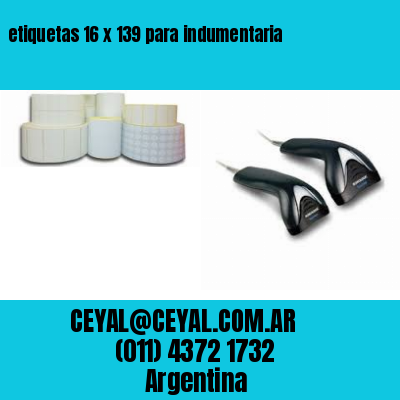 etiquetas 16 x 139 para indumentaria