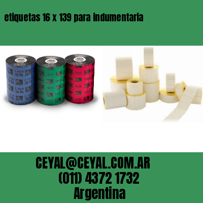 etiquetas 16 x 139 para indumentaria