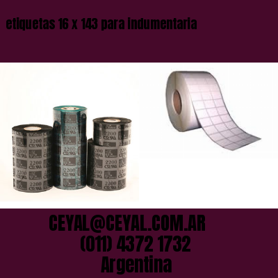 etiquetas 16 x 143 para indumentaria