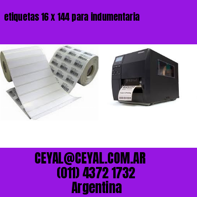 etiquetas 16 x 144 para indumentaria