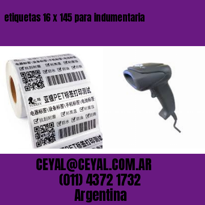 etiquetas 16 x 145 para indumentaria