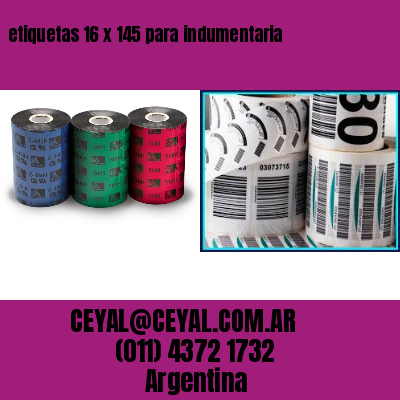 etiquetas 16 x 145 para indumentaria