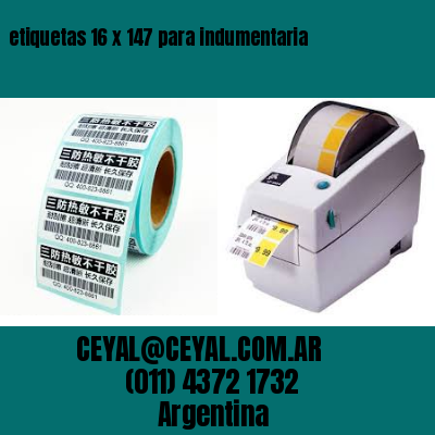 etiquetas 16 x 147 para indumentaria