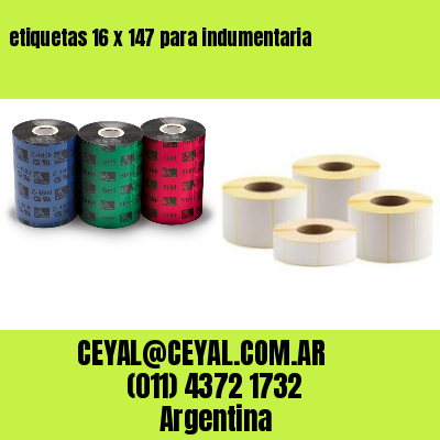 etiquetas 16 x 147 para indumentaria