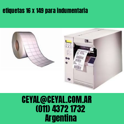 etiquetas 16 x 149 para indumentaria