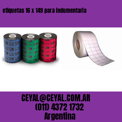 etiquetas 16 x 149 para indumentaria