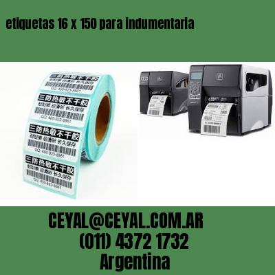 etiquetas 16 x 150 para indumentaria