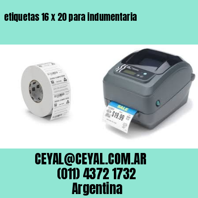 etiquetas 16 x 20 para indumentaria