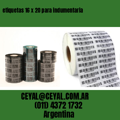 etiquetas 16 x 20 para indumentaria