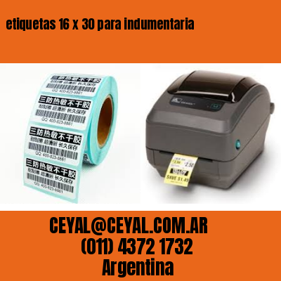 etiquetas 16 x 30 para indumentaria