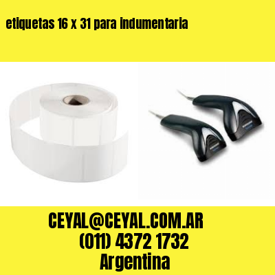 etiquetas 16 x 31 para indumentaria