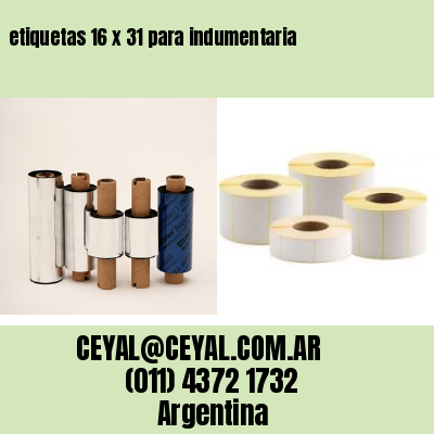 etiquetas 16 x 31 para indumentaria