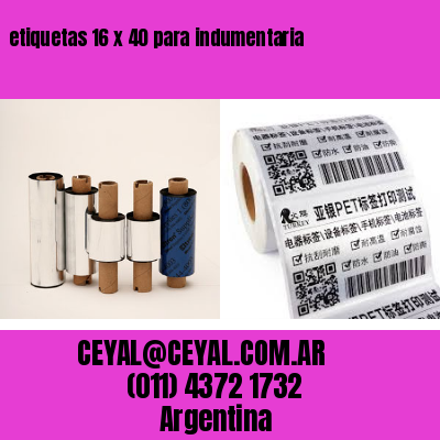 etiquetas 16 x 40 para indumentaria