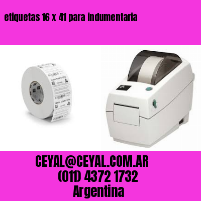 etiquetas 16 x 41 para indumentaria