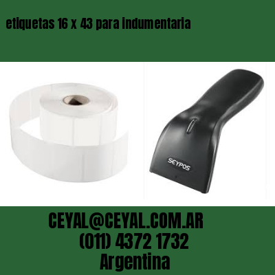 etiquetas 16 x 43 para indumentaria