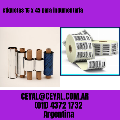etiquetas 16 x 45 para indumentaria