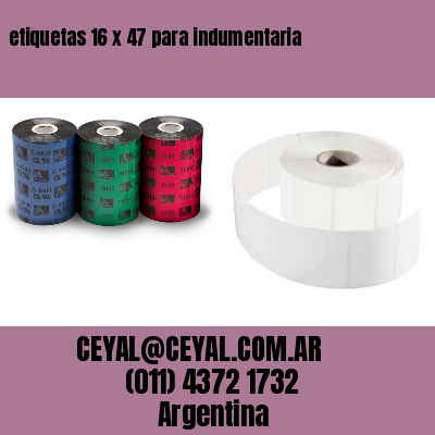 etiquetas 16 x 47 para indumentaria