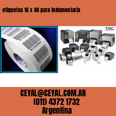 etiquetas 16 x 48 para indumentaria