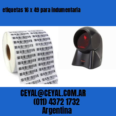 etiquetas 16 x 49 para indumentaria