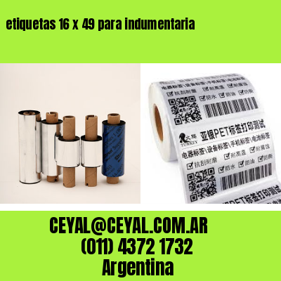 etiquetas 16 x 49 para indumentaria