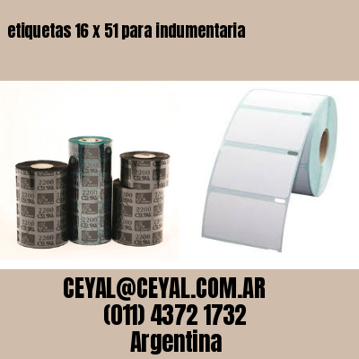 etiquetas 16 x 51 para indumentaria