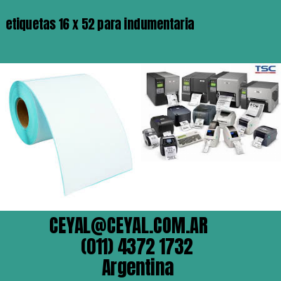etiquetas 16 x 52 para indumentaria