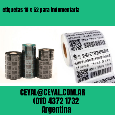 etiquetas 16 x 52 para indumentaria