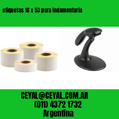 etiquetas 16 x 53 para indumentaria