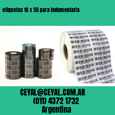etiquetas 16 x 55 para indumentaria