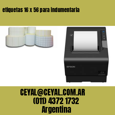 etiquetas 16 x 56 para indumentaria