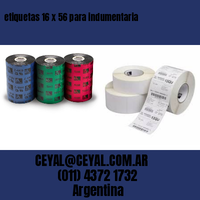 etiquetas 16 x 56 para indumentaria