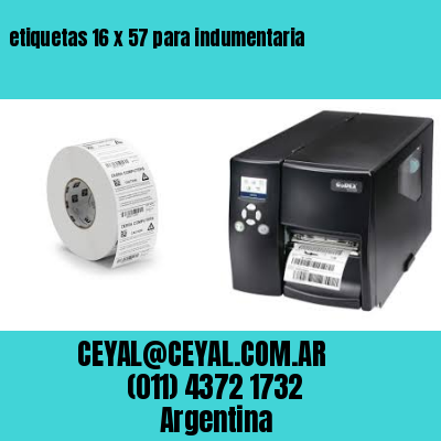 etiquetas 16 x 57 para indumentaria