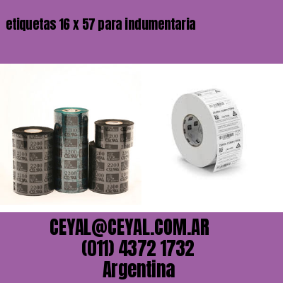 etiquetas 16 x 57 para indumentaria