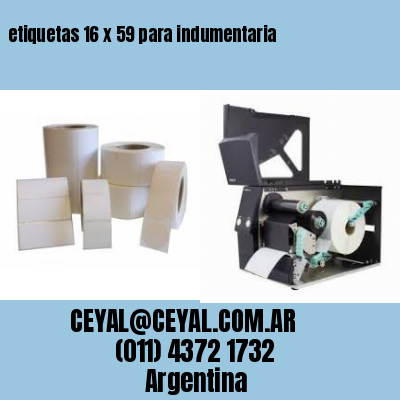 etiquetas 16 x 59 para indumentaria
