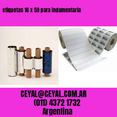 etiquetas 16 x 59 para indumentaria
