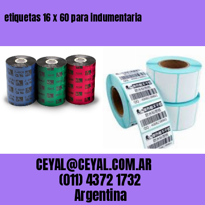 etiquetas 16 x 60 para indumentaria