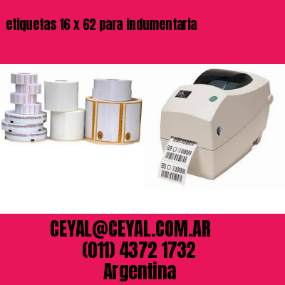 etiquetas 16 x 62 para indumentaria
