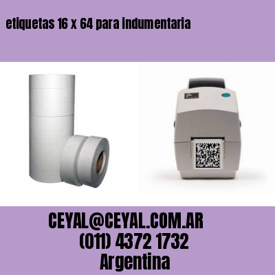 etiquetas 16 x 64 para indumentaria