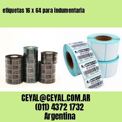 etiquetas 16 x 64 para indumentaria