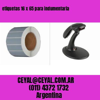 etiquetas 16 x 65 para indumentaria
