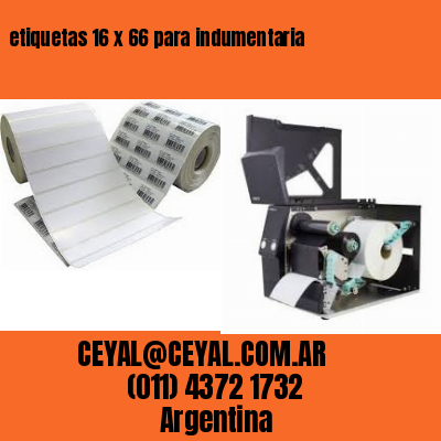 etiquetas 16 x 66 para indumentaria