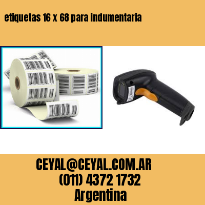 etiquetas 16 x 68 para indumentaria