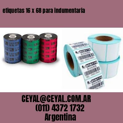 etiquetas 16 x 68 para indumentaria
