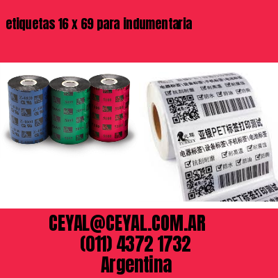 etiquetas 16 x 69 para indumentaria