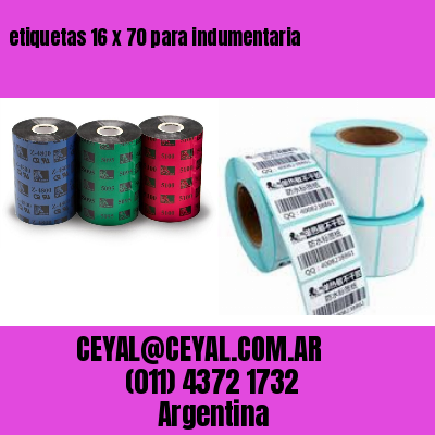 etiquetas 16 x 70 para indumentaria