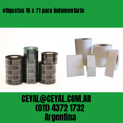 etiquetas 16 x 71 para indumentaria