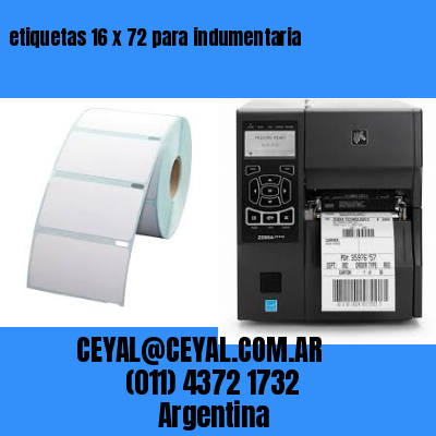 etiquetas 16 x 72 para indumentaria