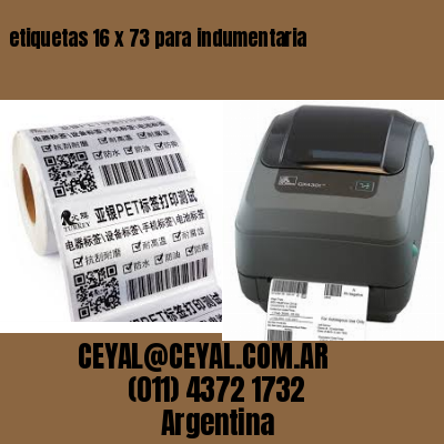 etiquetas 16 x 73 para indumentaria