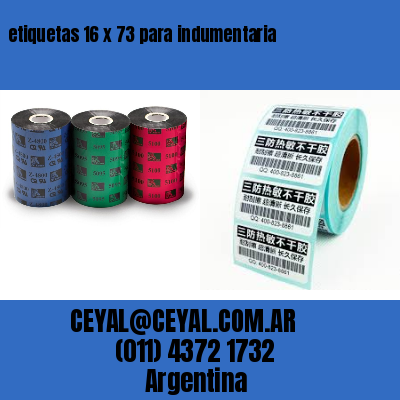 etiquetas 16 x 73 para indumentaria