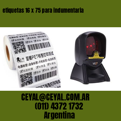 etiquetas 16 x 75 para indumentaria